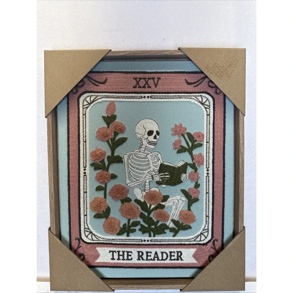 BP Home Textile Embroidery Woven Wall Art The Reader Tarot Card 12 X 15 New Book